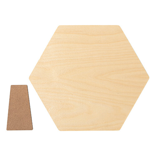 Marco de fotos hexagonal de madera contrachapada para sublimación - 17,8 x 20,3 cm