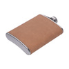 Metal hip flask 240 ml with a brown leather cover for sublimation