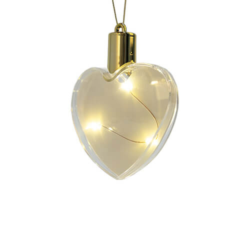 Bauble din plastic cald luminos - inimă pentru sublimare