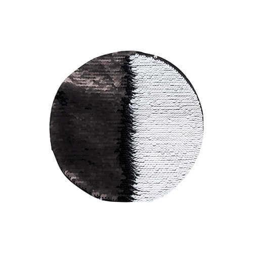 Lentejuelas bicolores para impresión por sublimación y aplicaciones textiles - círculo negro Ø 19