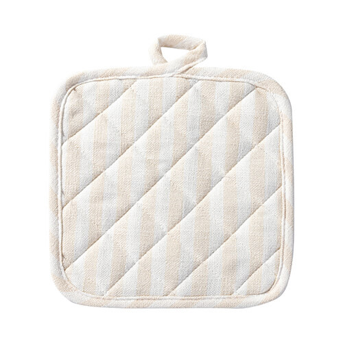 Keittiömatto 20 x 20 cm kermainen keltaisilla raidoilla sublimaatiota varten