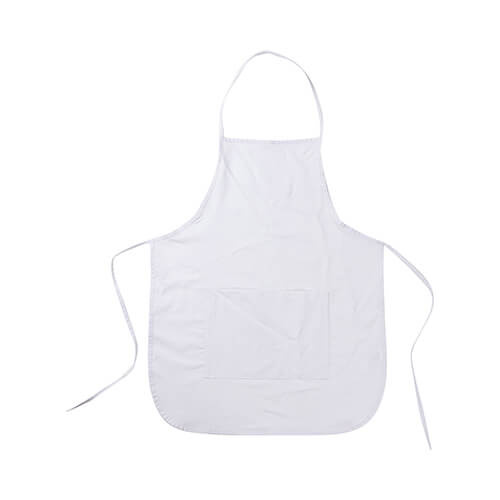 Delantal blanco para adulto con bolsillo para sublimación