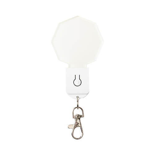 Illuminated acrylic key ring for sublimation - hexagon