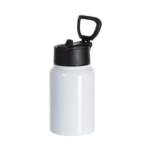 500 ml water bottle with a wide mouthpiece and a foldable sublimation handle - white