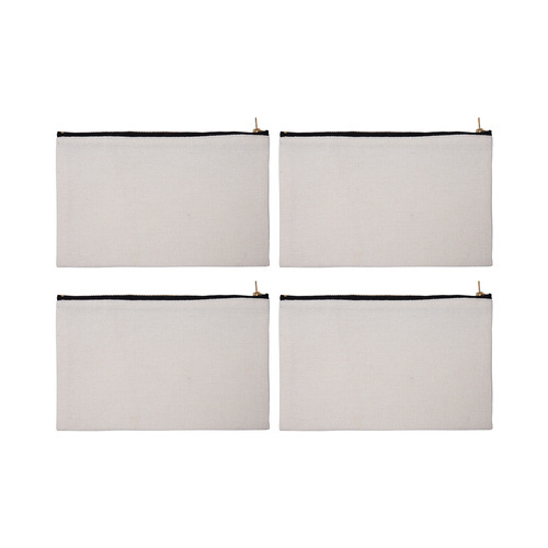 Set od 4 lanene kozmetičke torbice za printanje