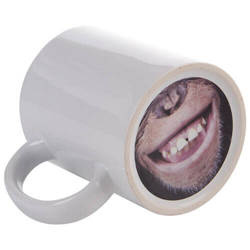 330 ml mug with a monkey imprinted on the bottom for sublimation printing 