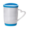360 ml mug with light blue silicone lid and coaster for sublimation printing