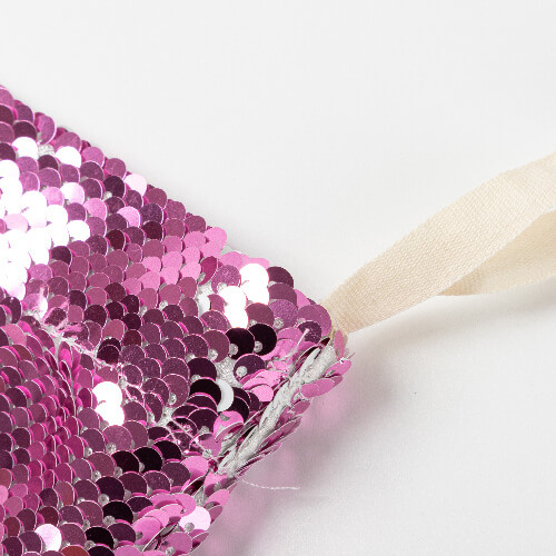 Julesok med pink pailletter til sublimering