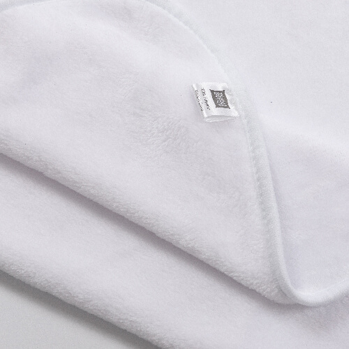 Couverture en microfibre et polaire arctique avec capuche pour sublimation - blanc