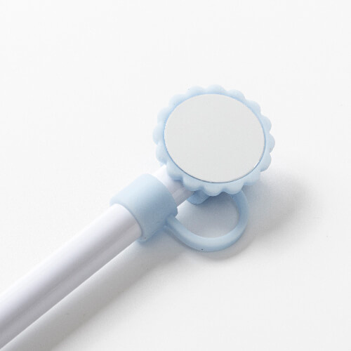 Ø 1 cm tapón pajita silicona para sublimación - flor azul