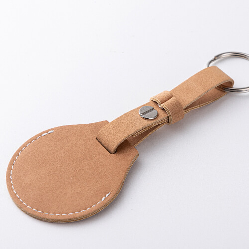Porte-clés en cuir avec ceinture / Etui AirTag pour sublimation - brun