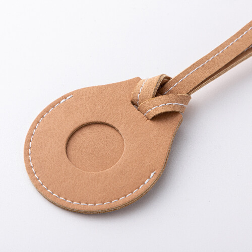 Skórzana zawieszka z paskiem na bagaż / etui na AirTag do sublimacji - brązowa