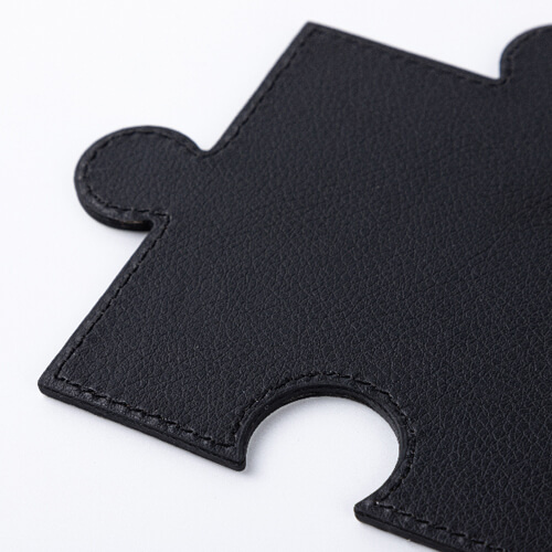 Sous-tasses en cuir en forme de puzzle à sublimation - blanc