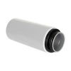 Sticlă din aluminiu cu gura 600 ml alb cu capac negru și mâner pentru sublimare