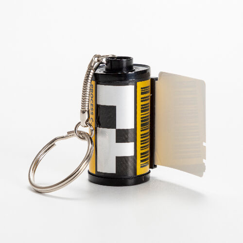 Key ring cassette with photo film for sublimation - silver