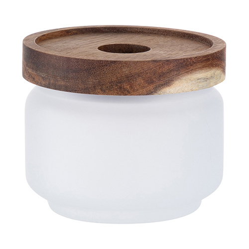 250 ml lasiastia, jossa on puukansi sublimaatiota varten