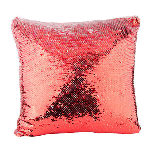 Taie 40 x 40 cm avec paillettes bicolores sublimable - rouge