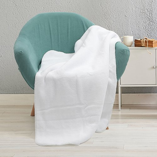 Minky deka s podšívkou Sherpa na sublimáciu - biela