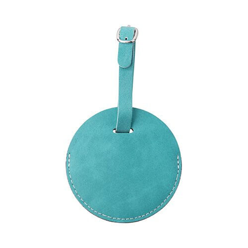 Etiquette bagage en cuir pour sublimation - cercle vert