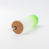 A 500 ml frosted mug with a bamboo lid and a straw for sublimation - green gradient