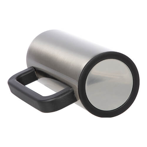 Taza de 360 ml con asa de sublimación de plástico - plateado