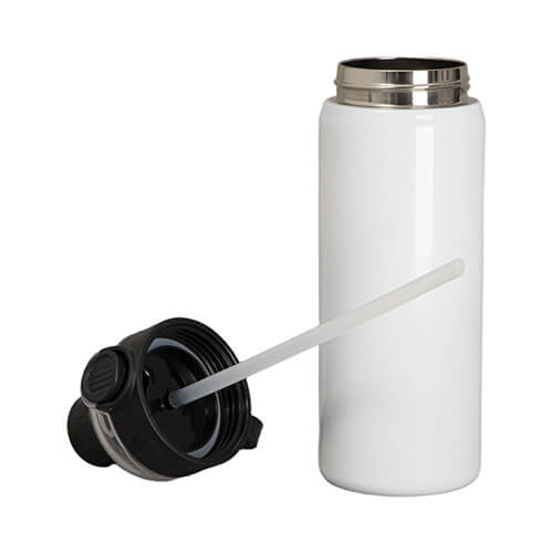 720 ml ruostumattomasta teräksestä valmistettu pullo mustalla kannella sublimaatiota varten