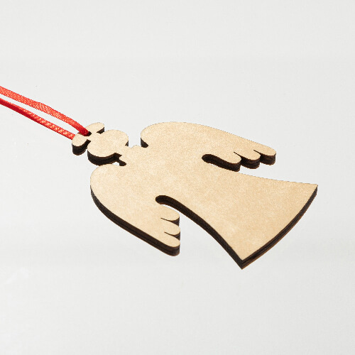 Colgante árbol de Navidad de madera para sublimación - ángel