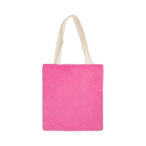 Sac en peluche 34 x 37 cm pour sublimation - blanc et rosa