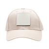 Cotton baseball cap with square velcro patch for sublimation - khaki