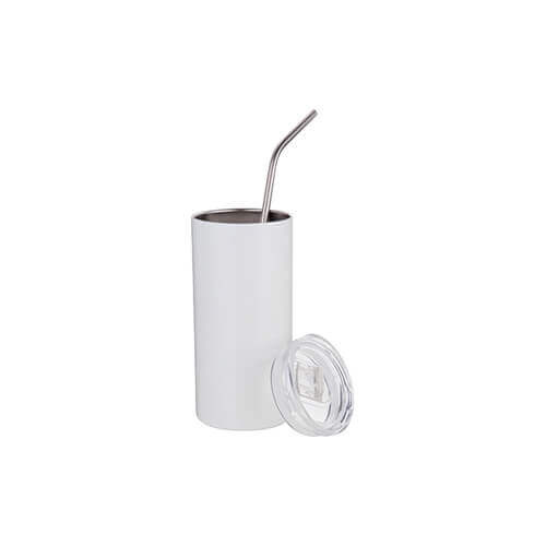Vaso térmico 480 ml con pajita para sublimación - blanco