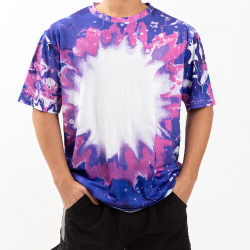 T-shirt Cotton-Like Bleached Bloom Blue για εξάχνωση