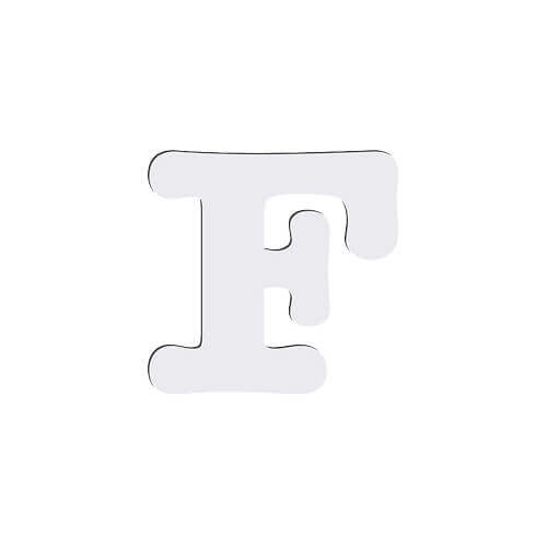 Decoratieve letter in MDF voor sublimatie 10 cm F
