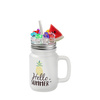 Lid with artificial colored ice and watermelon for BM12 cups