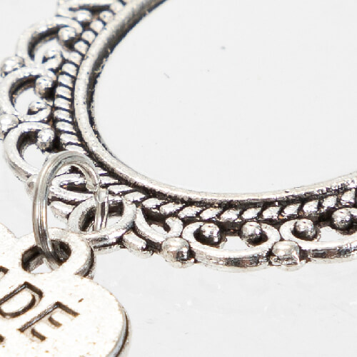 Oval brooch - safety pin with heart-shaped pendant for sublimation