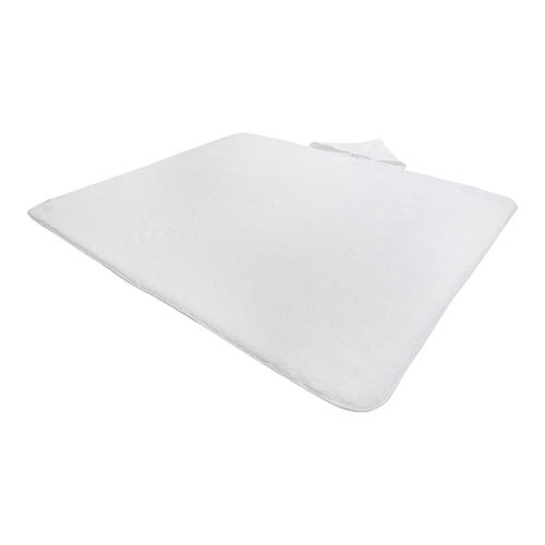 Pătură din microfibră și fleece arctic cu glugă 150 x 130 cm pentru sublimare - alb