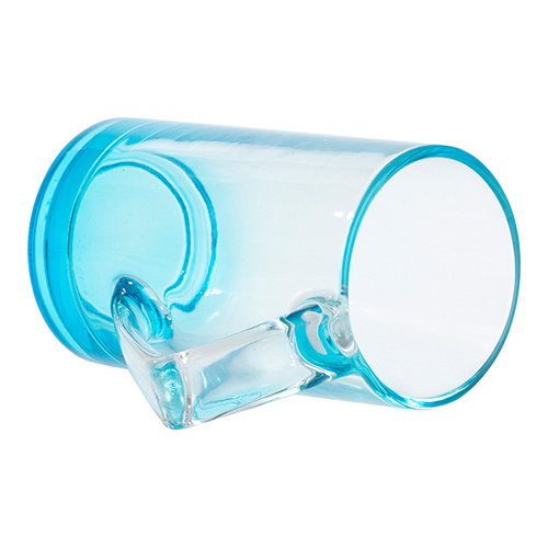 400 ml glass mug with a triangular handle for sublimation - blue bottom