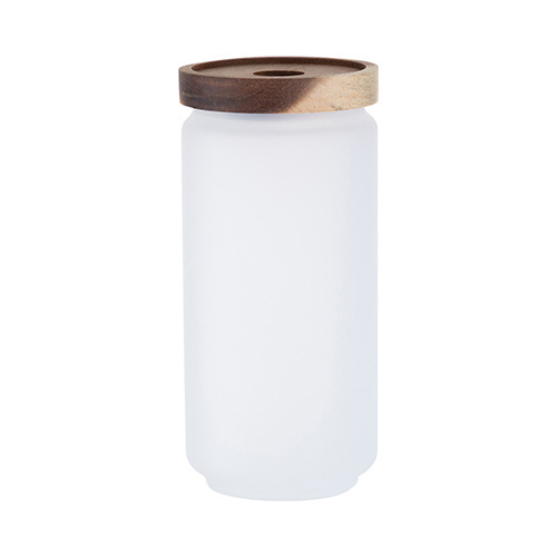 Récipient en verre de 950 ml avec un couvercle en bois pour sublimation