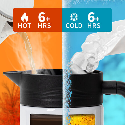 Termohrnček na kávu z nehrdzavejúcej ocele 1200 ml na sublimáciu - biely