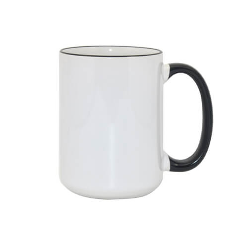 Mug blanc MAX A+ 450 ml avec anse noire Sublimation Transfert Thermique