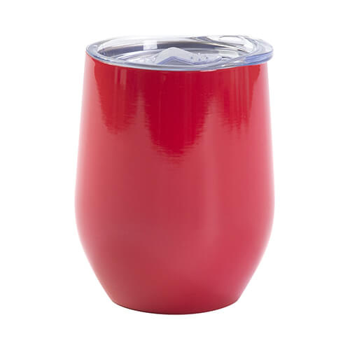 360 ml vrč za kuhano vino za sublimacijo - rdeč z luknjo za pitje, ki jo je mogoče zakleniti