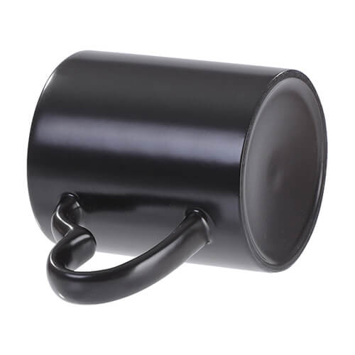 Mug magique semi-mat noir avec anse en forme de coeur pour sublimation