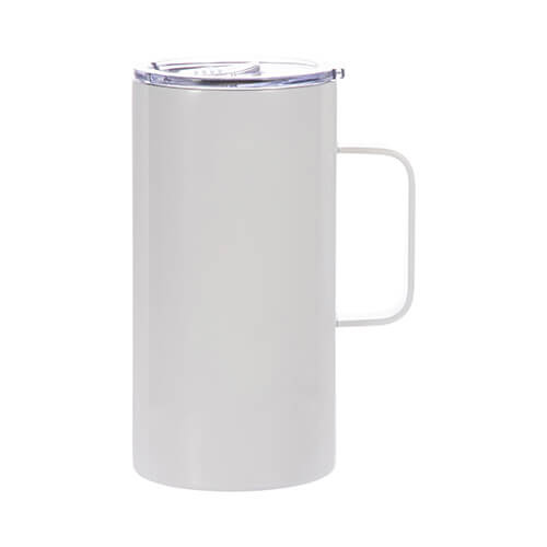 600 ml krus i rustfrit stål til sublimering - hvid