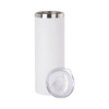 600 ml stainless steel tumbler with sublimation straw - matt white