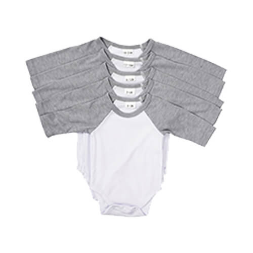 Lasten pitkähihainen bodysuit sublimaatiota varten - harmaat hihansuut