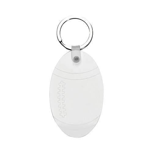 Plastic keyring for sublimation - rugby ball