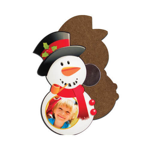 Cadre photo MDF avec aimant - bonhomme de neige - Sublimation Transfert Thermique