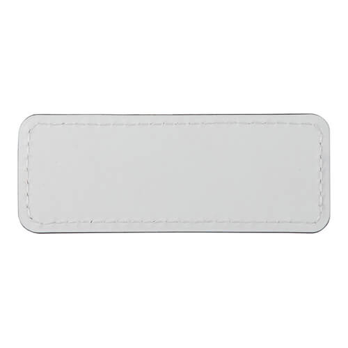 Nahast rinnamärk 8,2 x 3,1 cm sublimatsiooni jaoks - valge