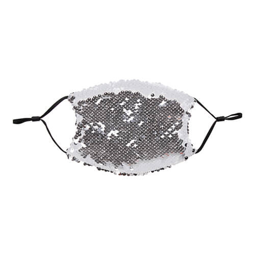 Stor ansigtsmaske med filterlomme og pailletter til sublimering