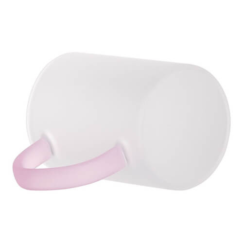 Vidrio esmerilado con mango rosa para sublimación 360 ml