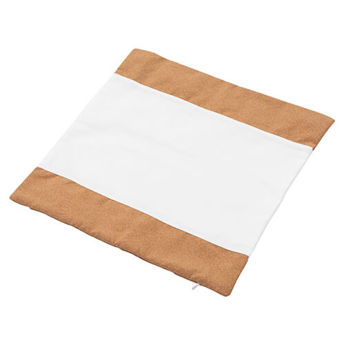 Une taie d'oreiller en lin avec deux bandes de liège pour la sublimation